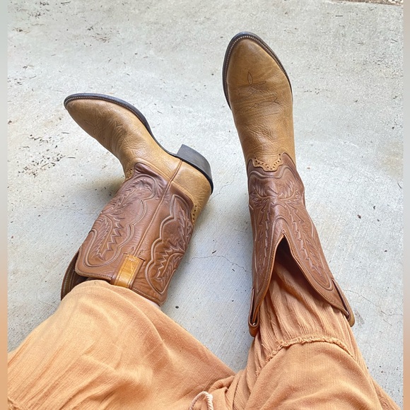 Tan Hondo Western Cowboy Boots - Picture 1 of 13